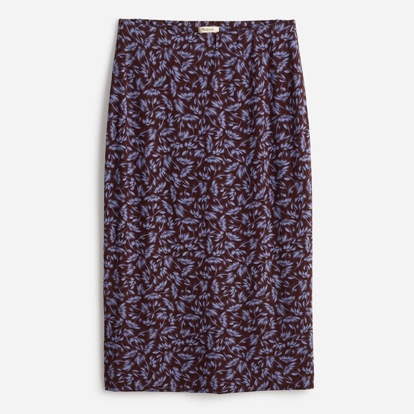 Madewell Drapey Pull on Midi skirt in Floral - size small - Picture 4 of 5